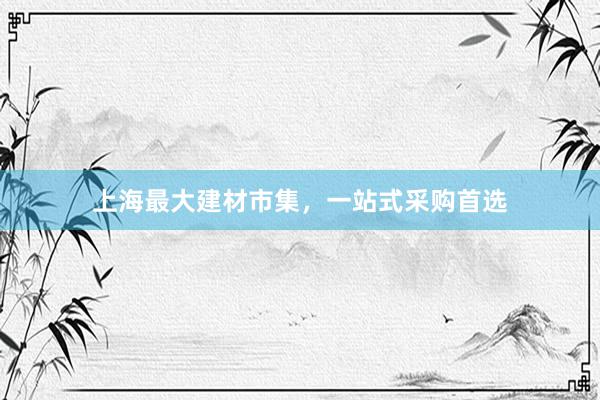 上海最大建材市集，一站式采购首选